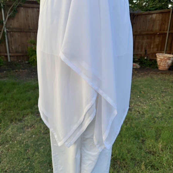 💖 Peruvian Connection White Sleeveless V-Neck Layered Tunic - Picture 15 of 16